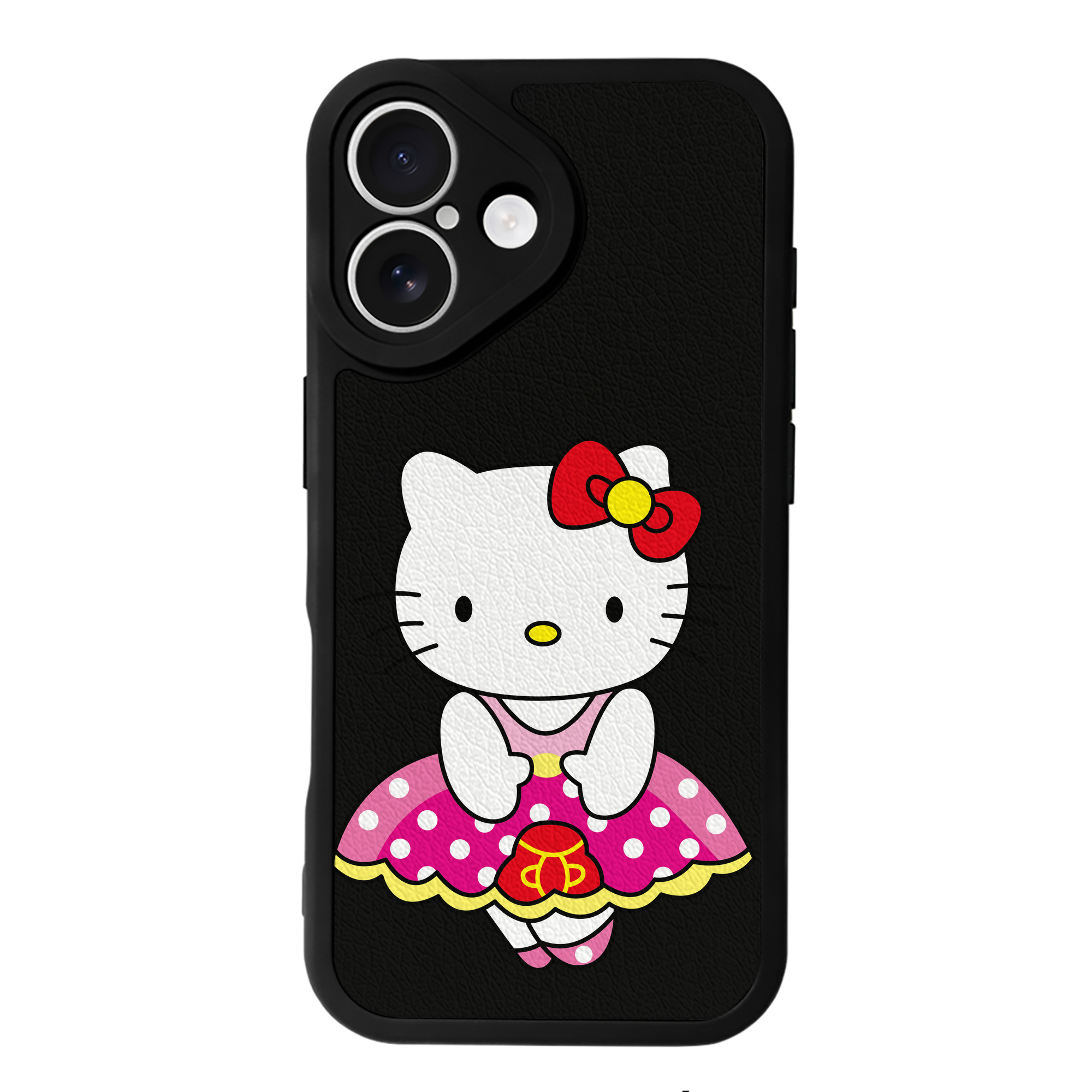 （画像用） Hello Kitty ハローキティ 【iPhone 16シリーズ対応】シリコンスマホケース（レザー調） 材質：シリコン
